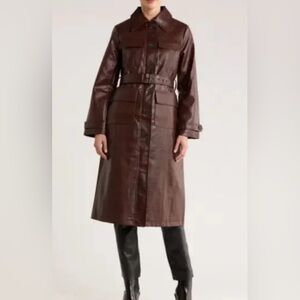 Jason Wu pleather crocodile brown trenchcoat BNWT